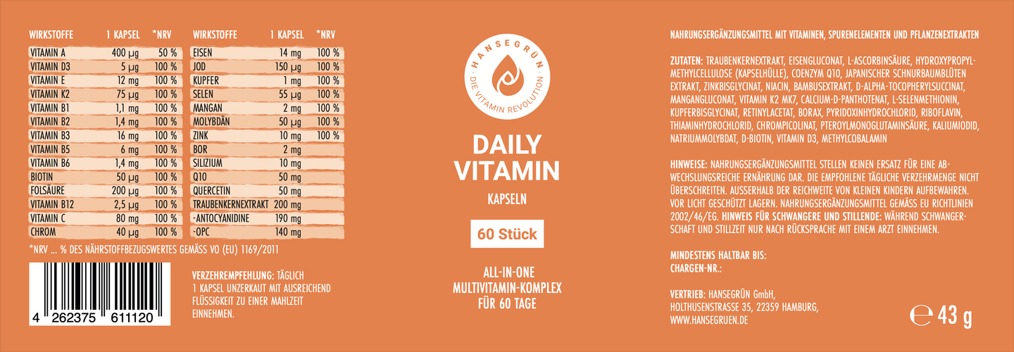DAILY MULTIVITAMIN KAPSELN