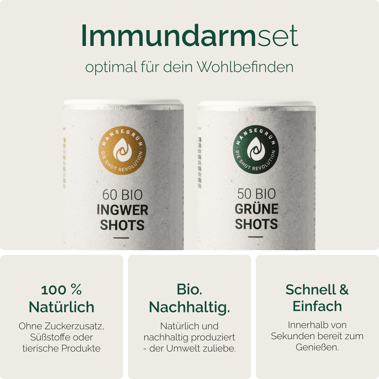 IMMUNDARMSET - INGWER & GRÜNE SHOTS