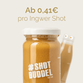 INGWER CLASSIC SHOTS: Preisgrafik ab 0,41 Euro pro Shot, Glas und zwei kleine Flaschen