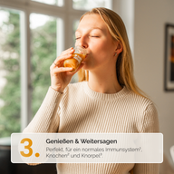 KURKUMA SHOTS: Frau trinkt den zubereiteten Shot