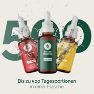 KENNENLERNSET - VITAMINE & BITTERTROPFEN: Grafik, bis zu 500 Tagesportionen, drei Flaschen mit Spritzern