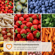 DAILY KIDS SHOTS: Zutatenbild mit Beeren, Karotten und anderem Gemüse