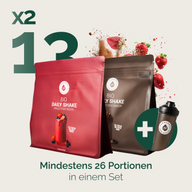 KENNENLERNSET SHAKES & SHAKER: Grafik, zweimal 13 Portionen und ein Shaker