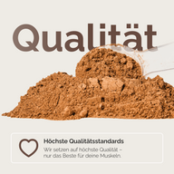 DAILY SHAKES "SCHOKO": Haufen Schokopulver mit Qualitätshinweis