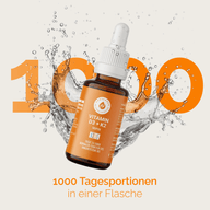VITAMINTROPFEN D3K2 KIDS: Grafik, 1000 Tagesportionen, Flasche mit Spritzern